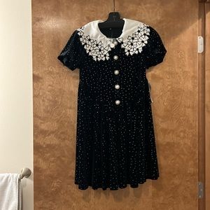 Sister Jane black velvet mini dress